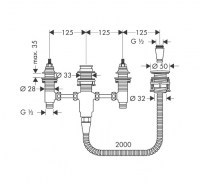 HANSGROHE CUERPO BASE 4 AGUJEROS PARA BAÑERA